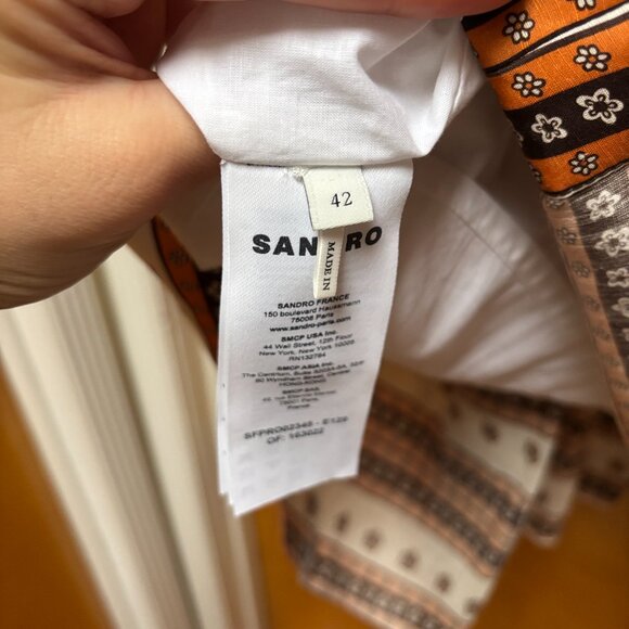 Sandro Ramata linen dress / size 10 - Picture 6 of 7